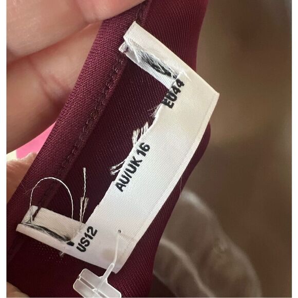 Princess Polly Ultraviolet One Shoulder Lace Maxi Dress Wine Size 12 Nwot - Picture 5 of 9